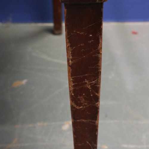 2025 - An Edwardian two-seat settee, inlaid walnut frame with upholstered and carved backrest, raised on ta... 