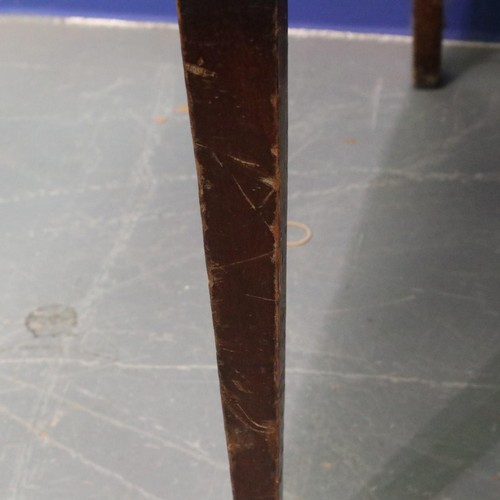 2025 - An Edwardian two-seat settee, inlaid walnut frame with upholstered and carved backrest, raised on ta... 