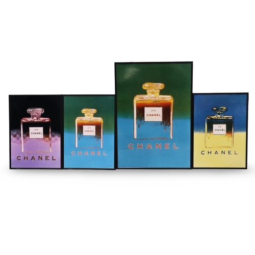 2001 - Andy Warhol for Chanel No. 5 posters (4), one 60 x 85 cm and three 42 x 60 cm. Not available for in-...