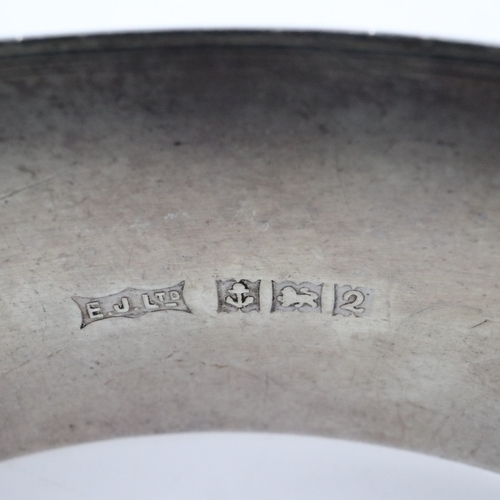 103 - 1970s hallmarked silver engraved bangle, D: 60 mm. UK P&P Group 1 (£18+VAT for the first lot and £2+... 