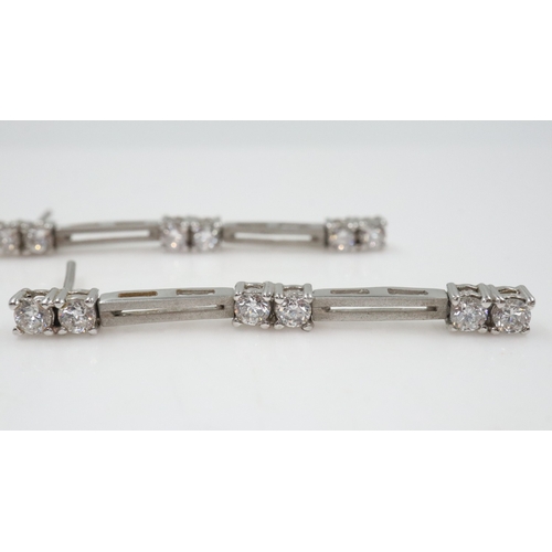31 - 1970s stone set drop earrings, drop L: 40 mm, no backs. In excellent condition, no losses, no butter... 