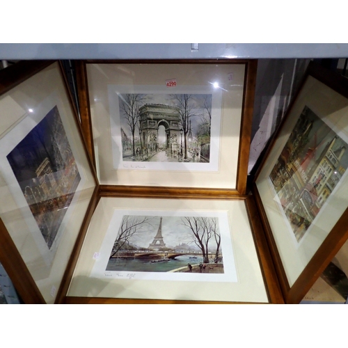 1168 - Four framed Paris prints. Not available for in-house P&P