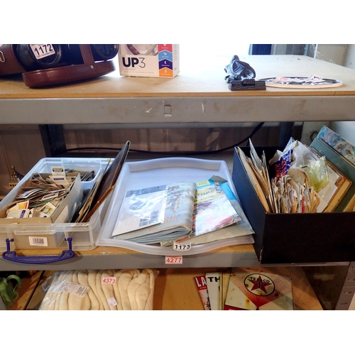 1173 - Mixed stamp albums, stamps and cigarette cards. Not available for in-house P&P