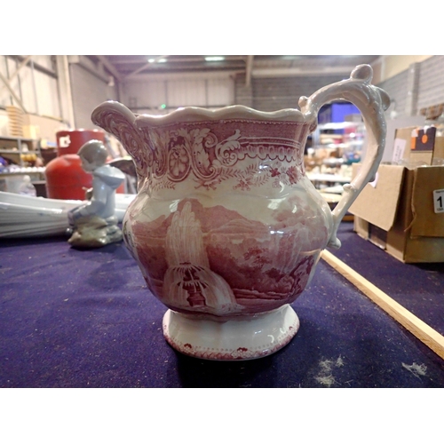 1225 - Victorian Sunderland lustre jug. UK P&P Group 2 (£24+VAT for the first lot and £5+VAT for subsequent... 