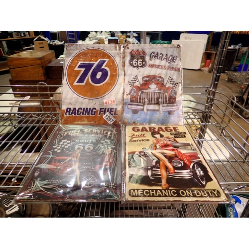 1267 - Four factory sealed metal car signs. UK P&P Group 1 (£18+VAT for the first lot and £2+VAT for subseq... 