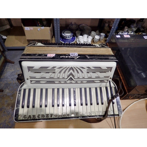1340 - Lozenzo piano accordion. Not available for in-house P&P