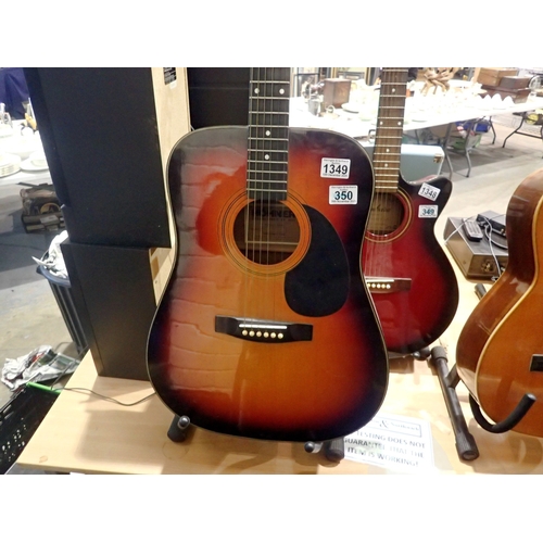 1349 - Hohner Western series acoustic guitar with sunburst finish.  Not available for in-house P&P