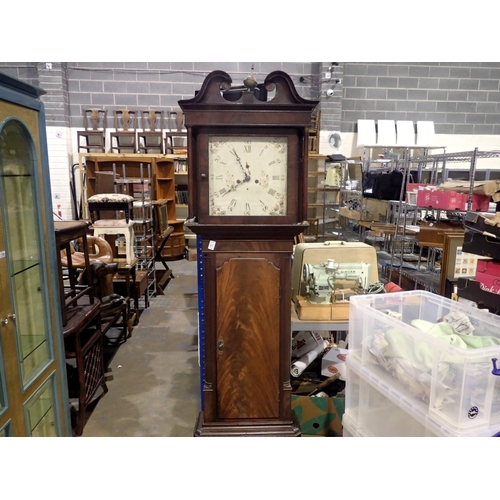 1387 - Oak long case Westminster grandfather clock. Not available for in-house P&P