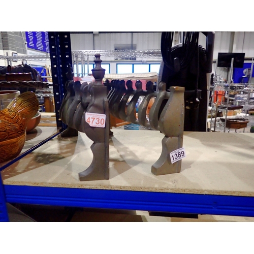 1389 - Two brass fire guards. Not available for in-house P&P