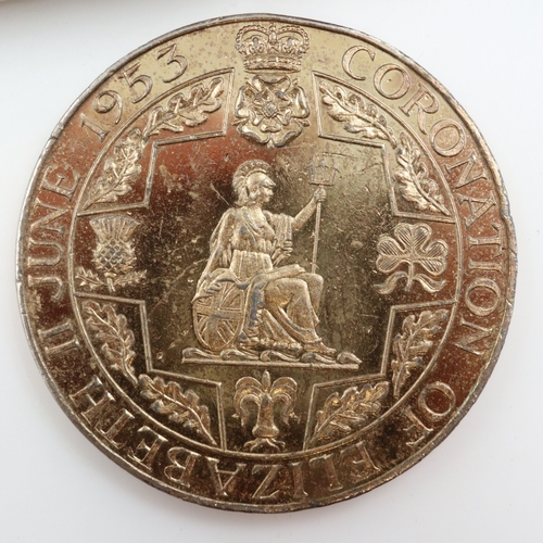 167 - Three bronze medallions for the 1937 coronation, two gilt examples for the 1953 coronation and a 193... 
