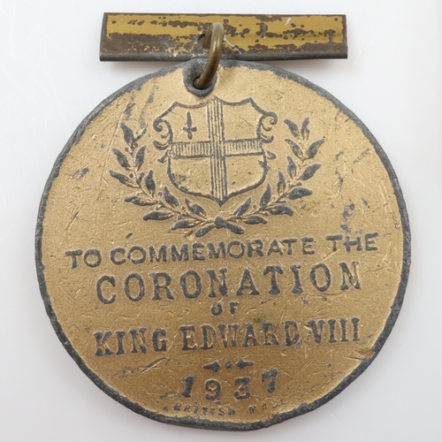 167 - Three bronze medallions for the 1937 coronation, two gilt examples for the 1953 coronation and a 193... 