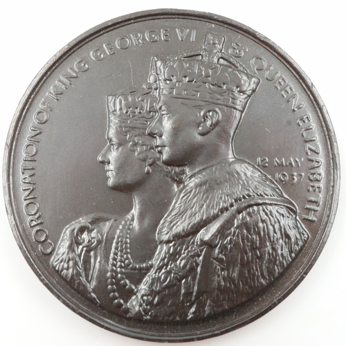 167 - Three bronze medallions for the 1937 coronation, two gilt examples for the 1953 coronation and a 193... 