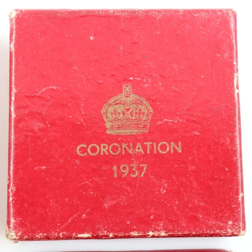 167 - Three bronze medallions for the 1937 coronation, two gilt examples for the 1953 coronation and a 193... 