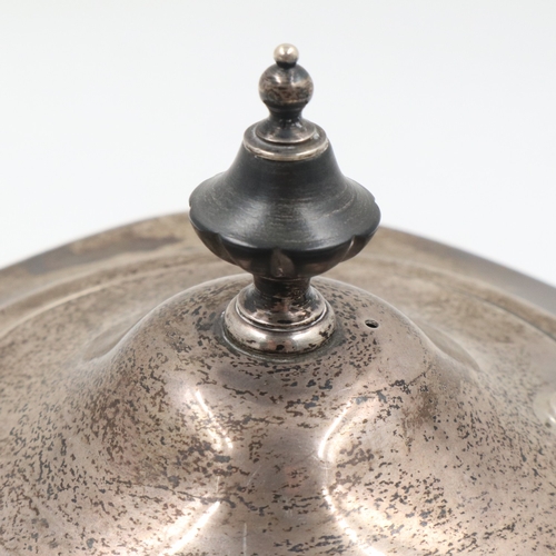 186 - Walker & Hall hallmarked silver teapot with unusual design in relief, L: 27 cm, 731g. UK P&P Group 2... 