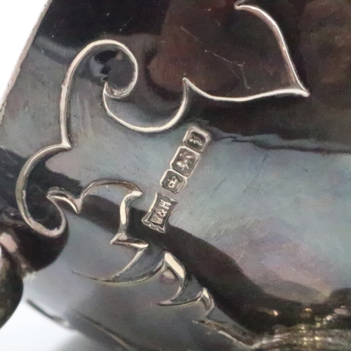 186 - Walker & Hall hallmarked silver teapot with unusual design in relief, L: 27 cm, 731g. UK P&P Group 2... 