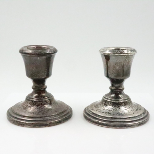 191 - Pair of hallmarked silver dwarf candle sticks, H: 70 mm. UK P&P Group 2 (£24+VAT for the first lot a... 