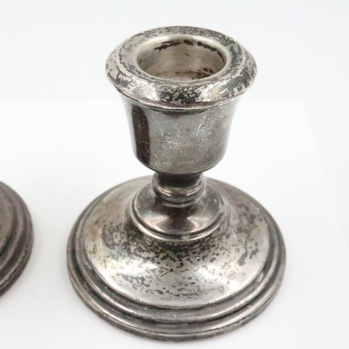 191 - Pair of hallmarked silver dwarf candle sticks, H: 70 mm. UK P&P Group 2 (£24+VAT for the first lot a... 