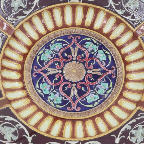 223 - Framed Copeland pat-sur-pat plaque, total L: 42 cm. Not available for in-house P&P