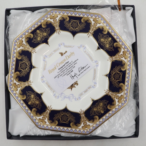 281 - Royal Crown Derby Royal navigate octagonal plate. UK P&P Group 2 (£24+VAT for the first lot and £5+V... 