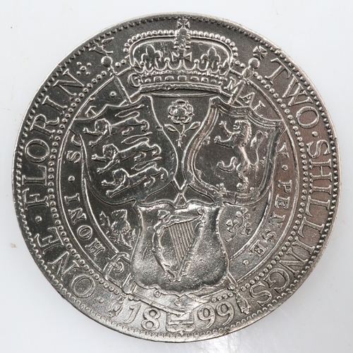 2006 - 1899 silver florin of queen Victoria - grade gVF. UK P&P Group 0 (£7+VAT for the first lot and £1+VA... 