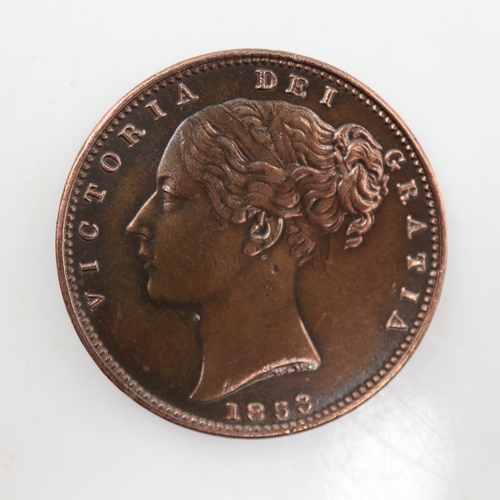 2039 - 1853 farthing of queen Victoria - grade EF. UK P&P Group 0 (£7+VAT for the first lot and £1+VAT for ... 
