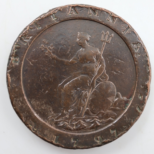 2052 - 1797 cartwheel twopence of George III - grade VF. UK P&P Group 0 (£7+VAT for the first lot and £1+VA... 