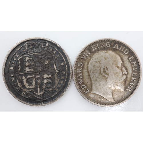 2062 - Silver sixpences of Edward VII and George III - grade gF. UK P&P Group 0 (£7+VAT for the first lot a... 