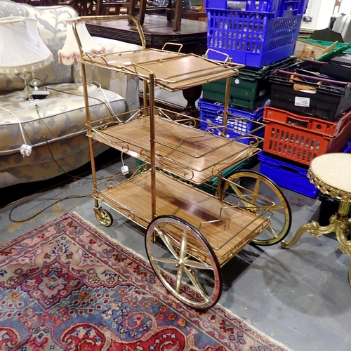 1617Q - 1970s cocktail trolley. Not available for in-house P&P