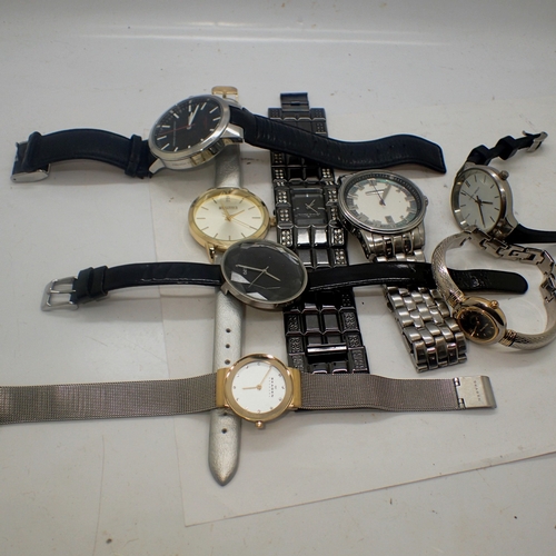 1100 - Designer and fashion wristwatches, including gentlemen's French Connection and Ted Baker, with ladie... 