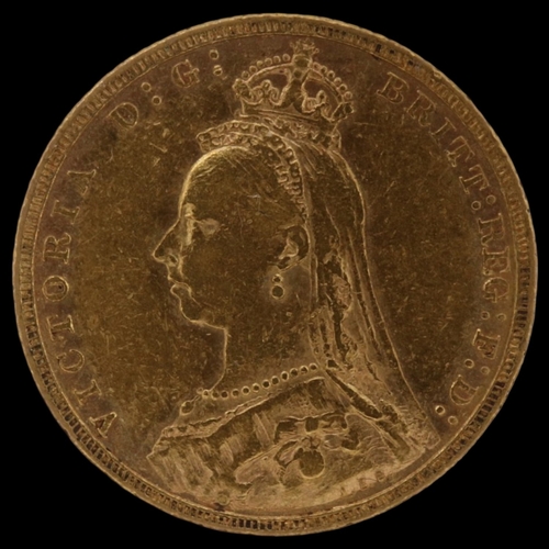 2001 - 1892 full sovereign of queen Victoria, Melbourne mint - grade gVF. UK P&P Group 0 (£7+VAT for the fi... 