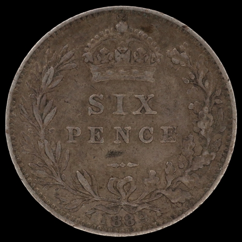 2034 - 1889 silver sixpence of queen Victoria - grade gVF. UK P&P Group 0 (£7+VAT for the first lot and £1+... 
