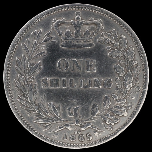 2035 - 1865 d84 silver shilling of queen Victoria - grade gVF .UK P&P Group 0 (£7+VAT for the first lot and... 