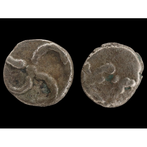 2050 - c400BC two silver Greek obols placed over the eyes of the dead to pay the ferryman - grade gF. UK P&... 