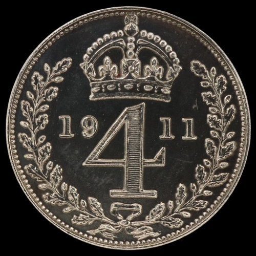 2183 - 1911 silver fourpence of George V - grade EF. UK P&P Group 0 (£7+VAT for the first lot and £1+VAT fo... 