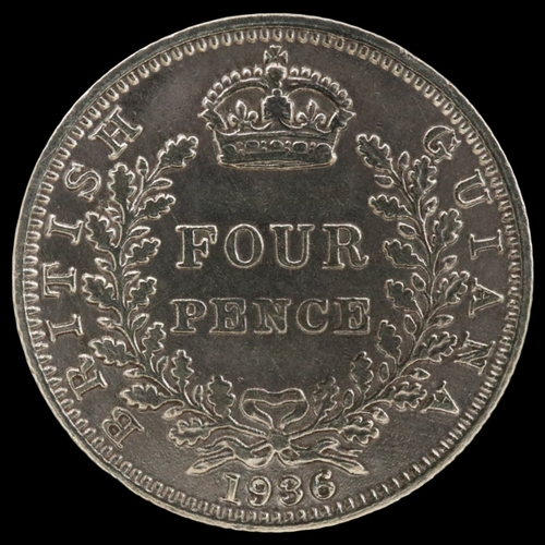 2186 - 1936 silver fourpence of British Guiana - key date - grade aVF. UK P&P Group 0 (£7+VAT for the first... 