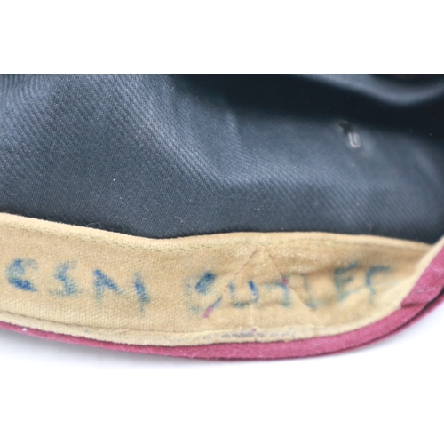 2047 - Beret and dress cap, both badged to The Queen's Lancashire Regiment and a belt buckle. UK P&P Group ... 