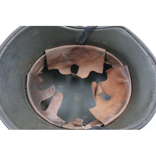 2052 - WWII period Bulgarian Luftschutz M38/39 Gladiator steel helmet, with partial leather liner. UK P&P G... 