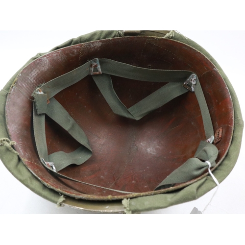 2061 - Vietnam War period US M1 helmet liner with an in-country Made ARVN Rangers helmet cover. UK P&P Grou... 