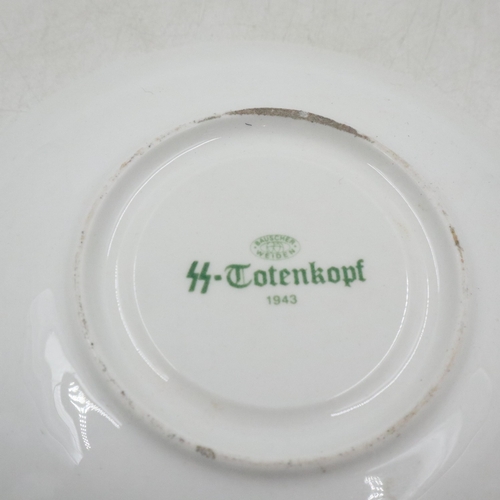 2088 - SS Totenkopf ceramic saucer dated 1943. UK P&P Group 2 (£24+VAT for the first lot and £5+VAT for sub... 