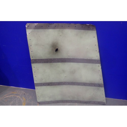 2076 - Painted metal aircraft tail fin in the style of a WWII German Ju-87 Stuka Tail Section, numbered, fe... 