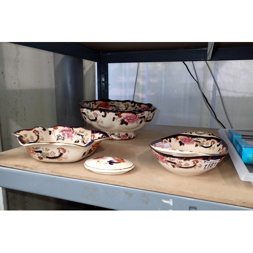 1181 - Four pieces of Masons Mandalry ware.  Not available for in-house P&P