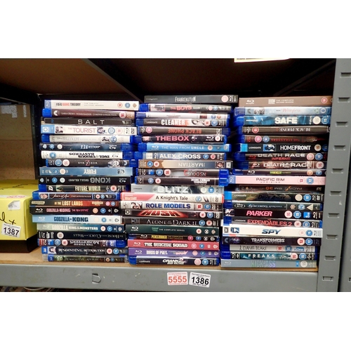 1386 - Approximately 60 mixed Blu-rays, some sealed. Not available for in-house P&P
