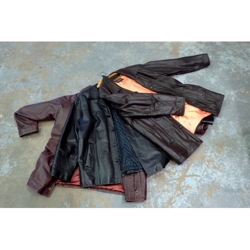 1460 - Three leather jackets to include Ironsides. Not available for in-house P&P