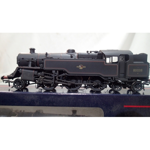 2105 - Bachmann 32-356, class 4mt, 80038, Black, late crest, weathered, no detail pack, boxed. UK P&P Group... 