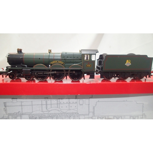 2116 - Hornby R 2543 castle class, 4081, 'Warwick Castle', green, early crest, excellent condition, boxed. ... 