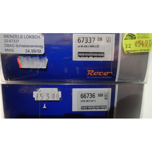 2172 - Ho Scale - 2x Roco wagon twin packs, excellent condition, boxed. UK P&P Group 2 (£24+VAT for the fir... 