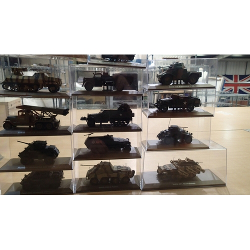2339 - 14x Atlas editions military vehicles, approx 1/35 scale, all in cases, ex display models. Not availa... 