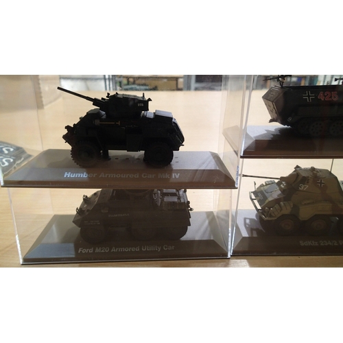 2339 - 14x Atlas editions military vehicles, approx 1/35 scale, all in cases, ex display models. Not availa... 
