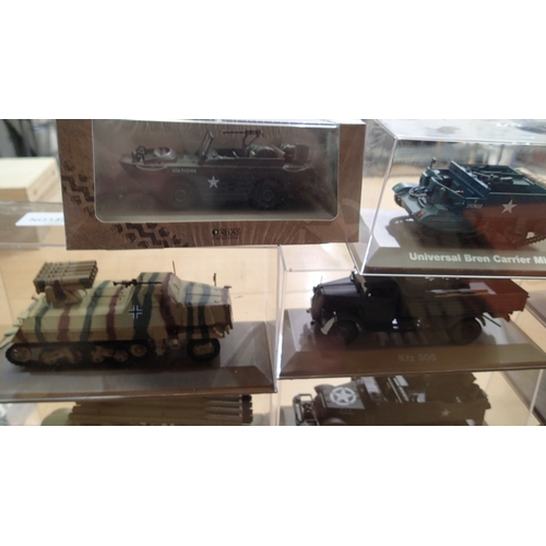 2339 - 14x Atlas editions military vehicles, approx 1/35 scale, all in cases, ex display models. Not availa... 