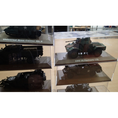 2339 - 14x Atlas editions military vehicles, approx 1/35 scale, all in cases, ex display models. Not availa... 
